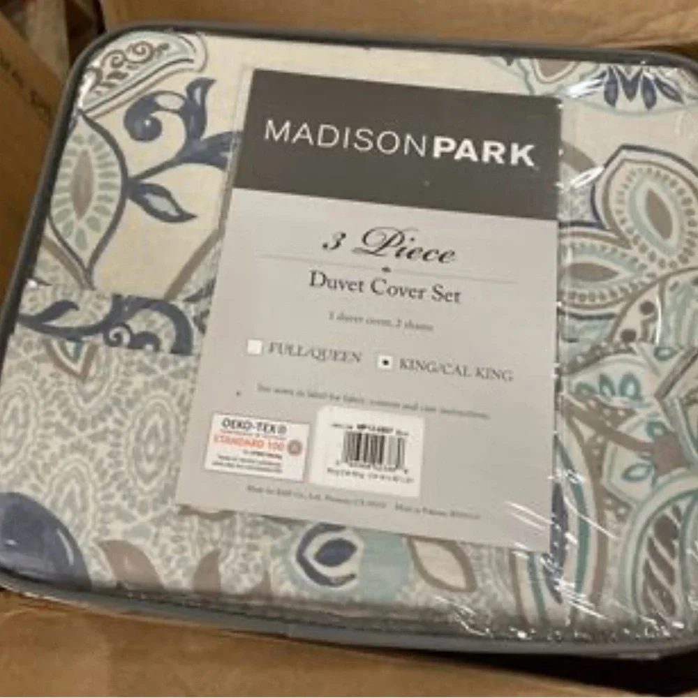 Madison Park Loleta 3 Piece Cotton Floral Printed Reversible Duvet Cover Set